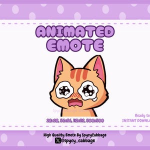 Animated Crying Orange Cat Emote: Twitch, Discord, YouTube