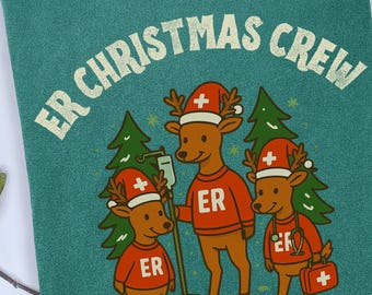 Emergency Department Nurse Christmas Shirt - Er Reindeer Comfort colors Xmas Shirt