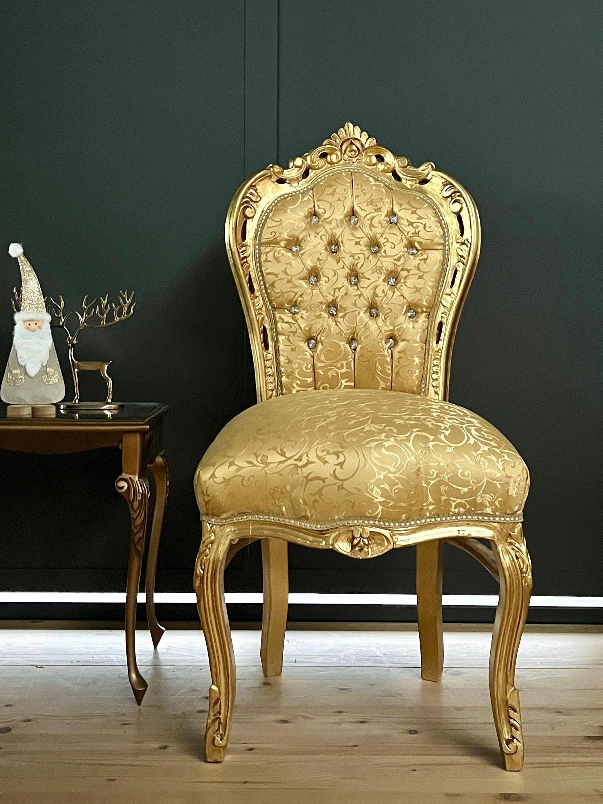 Chaise baroque en tissu gris - Chaises baroque