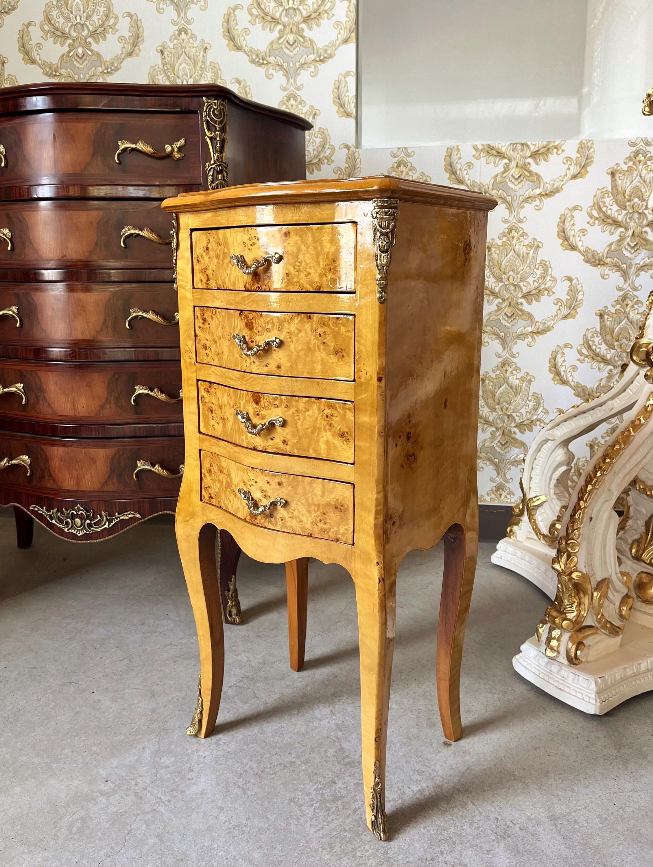 ロココ調 キングウッドキャビネット サーペンタイン×オルモル装飾