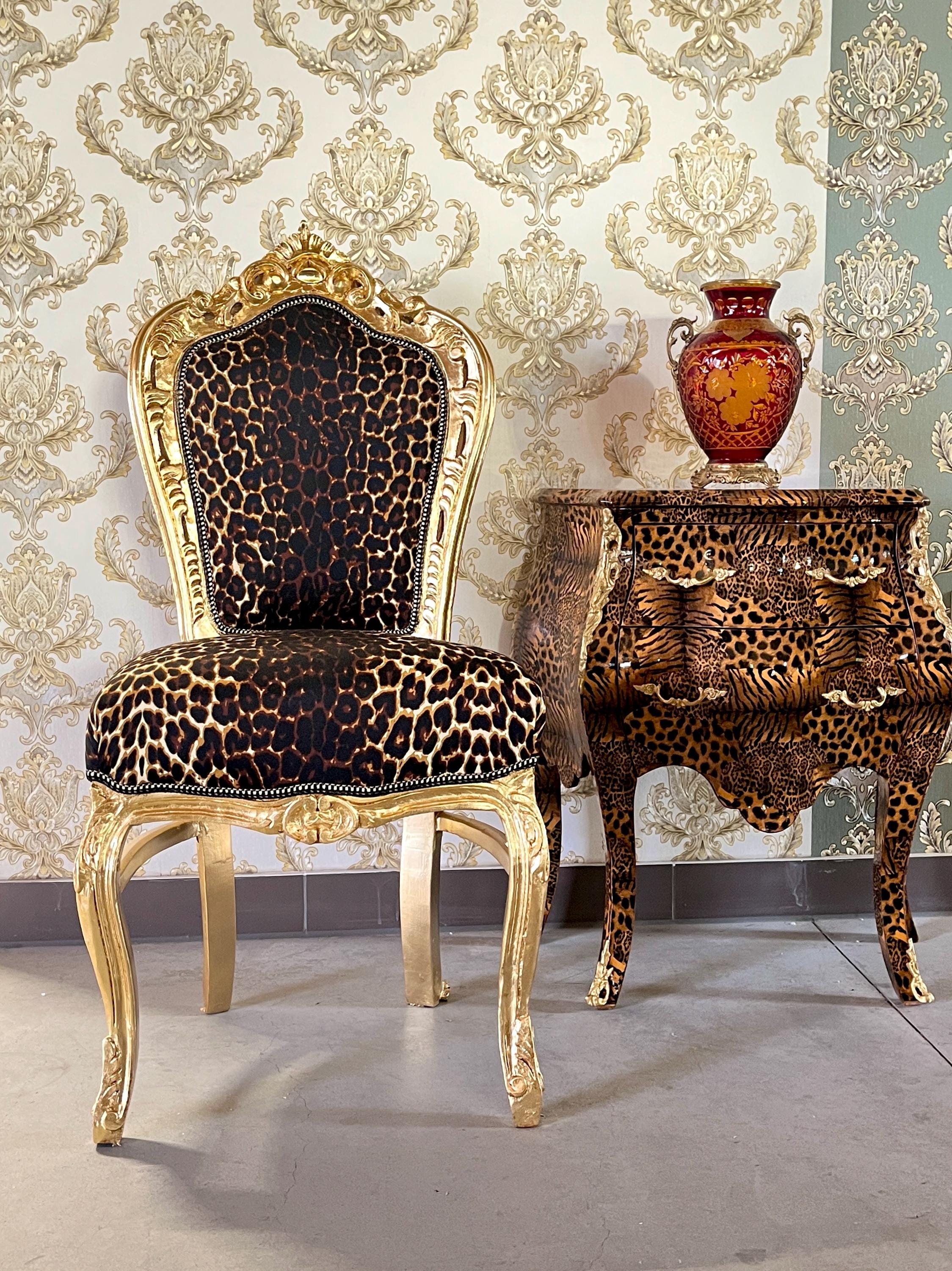 Fauteuil Baroque Velours Rouge Et Or – Palazzo INT, Style Antique, Luxe