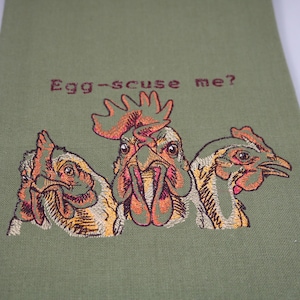 Chicken &quot;Egg-Scuse Me&quot; Kitchen Tea Towel