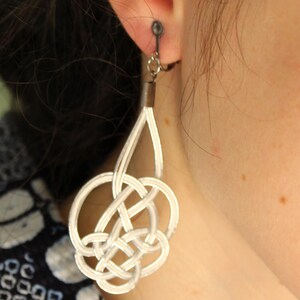 Mizuhiki KAME earclips with silver clips