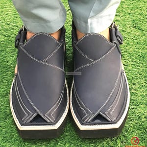 Men’s Classic Black Leather Sandals | Custom Handmade Leather Peshawari Sandals | Durable Handmade Leather Shoes