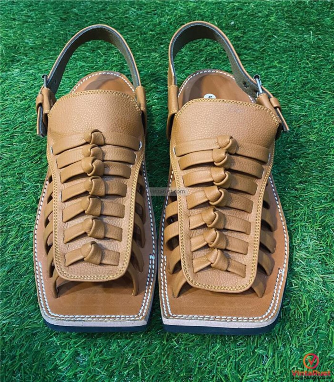 Comfortable Brown Leather Peshawari Sandals: Handmade Classic Men’s Shoes Amazon.com | UGFashions Genuine Leather Sandals For Men  main image 2