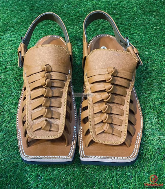 Handmade Brown Leather Peshawari Sandals: Traditional Gents  display picture 3