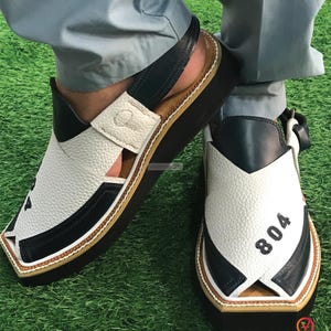 Handcrafted White Peshawari Chappal with Unique 804 Design | Kaptaan Chappal | Traditional Peshawari Chappal | Perfect Ethnic Footwear