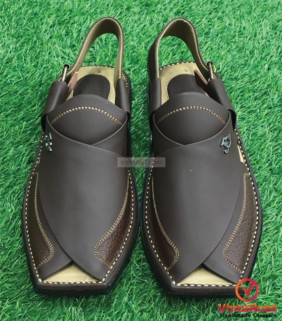 Peshawari Chappal da uomo in vera pelle fatto a mano - Serkan - VV214 - Italia