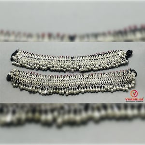 Handmade Tribal Anklets with Silver Bells | Traditional Kuchi Anklets for Belly Dance and Boho Fashion | Ethnic Foot Jewelry