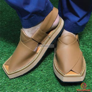 Stylish Peshawari Chappal for Men | Traditional Brown Leather Sandals | Comfortable Gents Footwear | Classic Tribal Shoes