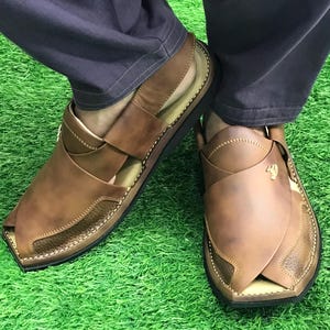 Handmade Brown Sandals, Peshawari Gents Sandals, Traditional Boys Shoes, Brown Chappal For Him