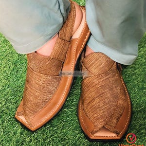 Brown Peshawari Chappal | Classic Men's Casual Footwear | Men's Leather Peshawari Sandals For Him