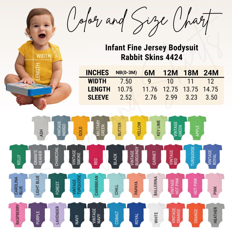 Editable Rabbit Skins 4424 Color+Size Chart,Canva Template (Digital Download),Rabbit Skins 4424 color+size chart,Rs 4424 chart,Rabbit Skins image 6