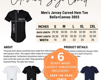 Modèle modifiable Bella + toile 3003 couleurs + tableau des tailles, nuancier 3003 couleurs + tableau des tailles, t-shirt pour homme avec ourlet arrondi, nuancier 3003, toile Bella
