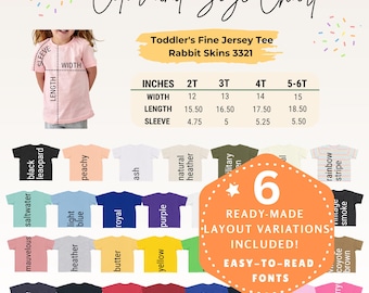 Rabbit Skins 3321 Color Size Chart Template: Canva Editable (Digital Download)