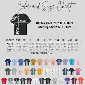 Tabla de tallas y colores editable de Stanley Stella STTU169, plantilla de Canva, tabla de tallas y colores de Stanley Stella STTU169, tabla de tallas y colores de Stella, tabla de camisas imagen 7