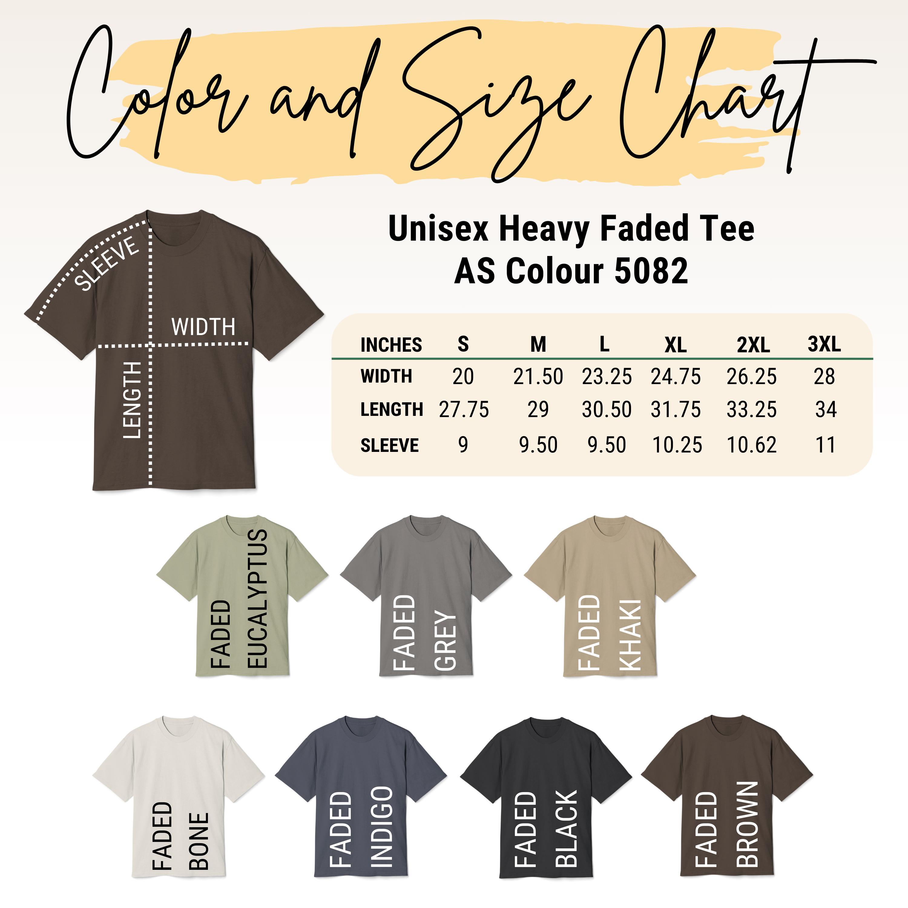Editable AS Colour 5082 Color+size Chart,canva Template,as Colour 5082 ...