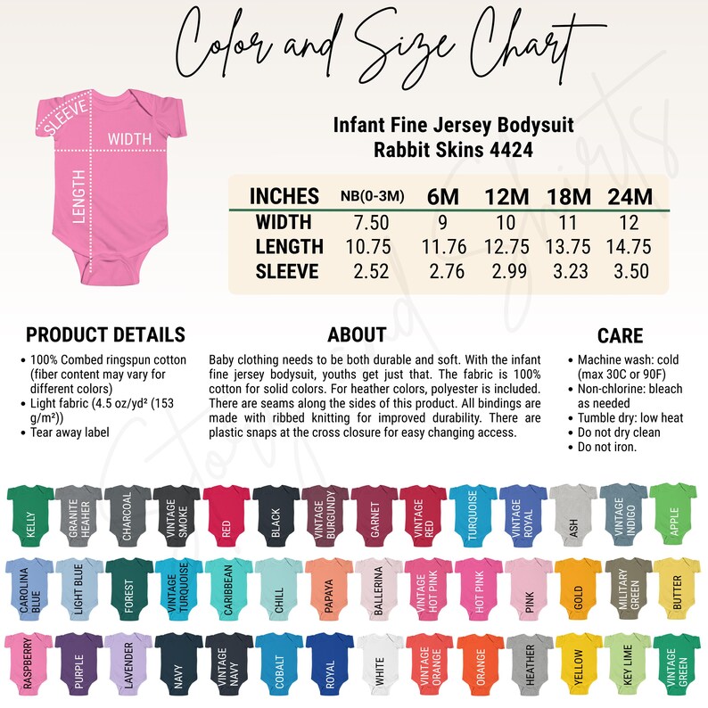 Editable Rabbit Skins 4424 Color+Size Chart,Canva Template (Digital Download),Rabbit Skins 4424 color+size chart,Rs 4424 chart,Rabbit Skins image 5