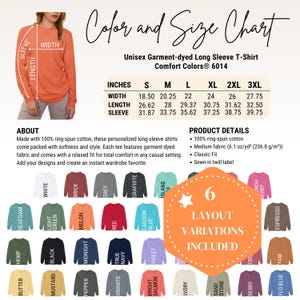 Comfort Colors 6014 Color & Size Chart Template (Canva Editable) (Digital Download)