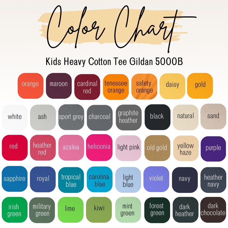 Couleurs + tableau des tailles modifiables du Gildan 5000B (modèle canva, téléchargement numérique) Taille du Gildan 5000B + tableau des couleurs, tableau des tailles 5000 B, tableau des tailles Gildan 5000B image 7