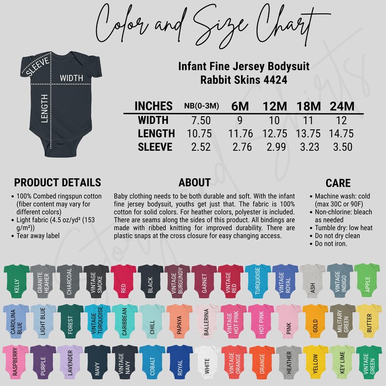 Editable Rabbit Skins 4424 Color+Size Chart,Canva Template (Digital Download),Rabbit Skins 4424 color+size chart,Rs 4424 chart,Rabbit Skins image 7