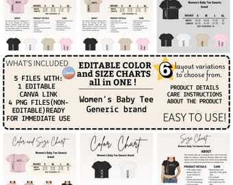 Baby Tee Size Chart, Generic Baby Teeshirt Size & Color Chart