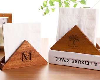 Custom Engraved Wooden Mountain Napkin Holder,Rustic Napkin Holder,Luncheon and Cocktail Napkins Holder,Kitchen Decor,Housewarming Gift