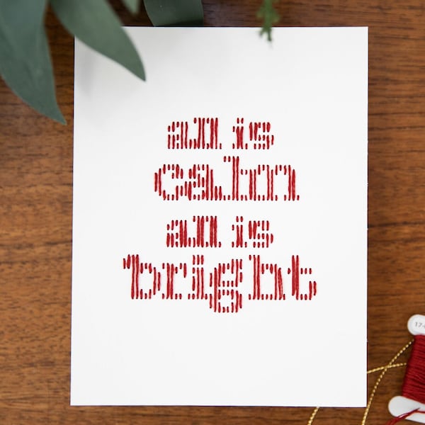 All is Calm, All is Bright Stitch file on paper or linen + how to