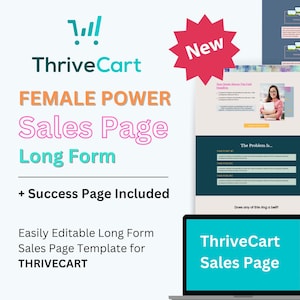 Weibliche Power Verkaufsseite Vorlage in ThriveCart
