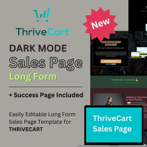 Dark Mode Sales Page Template in ThriveCart