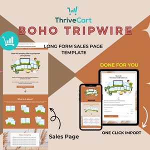 Boho Tripwire Membership Sales Page Template in ThriveCart
