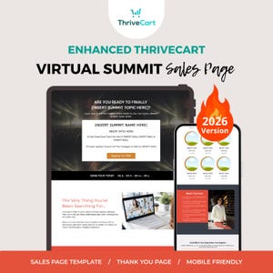 Plantilla de página de ventas de cumbre virtual en ThriveCart