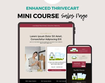 Boho mini-cursus verkooppaginasjabloon in ThriveCart
