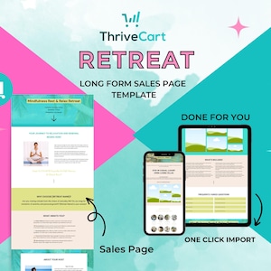 Plantilla de página de ventas de retiro en ThriveCart