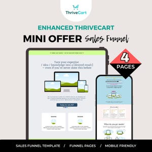 Mini Offer Enhanced ThriveCart 4-Page Sales Funnel Template