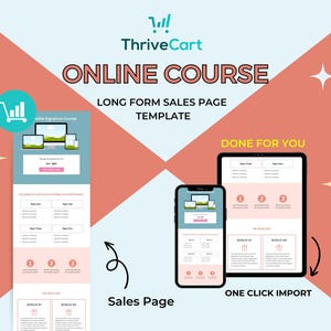 Paginasjabloon online cursusverkoop in ThriveCart