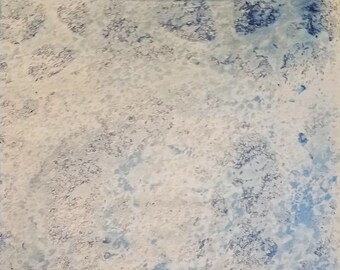 Abstract Spatter Bicycle Gears Steampunk Cyanotype Handmade Unique Artwork 8x10 matted to 11x14