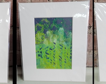 Green Growth Monotype Series - Acrylic Paintings by Lisa Shea