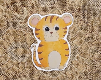Year of the Tiger Sticker, Tiger Sticker, Baby Tiger Sticker, Tiger Cub Sticker, Laptop Sticker, Scrapbook Sticker, Journal Sticker