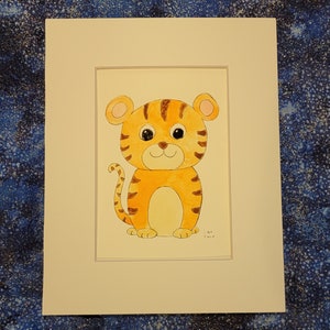 Year of the Tiger Print of my Baby Tiger Cub Watercolor Painting 5x7 Matted to 8x10