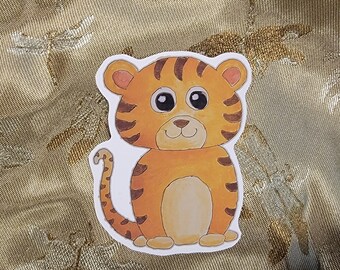 Year of the Tiger Sticker, Tiger Sticker, Baby Tiger Sticker, Tiger Cub Sticker, Laptop Sticker, Scrapbook Sticker, Journal Sticker