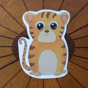 Year of the Tiger Sticker, Tiger Sticker, Baby Tiger Sticker, Tiger Cub Sticker, Laptop Sticker, Scrapbook Sticker, Journal Sticker