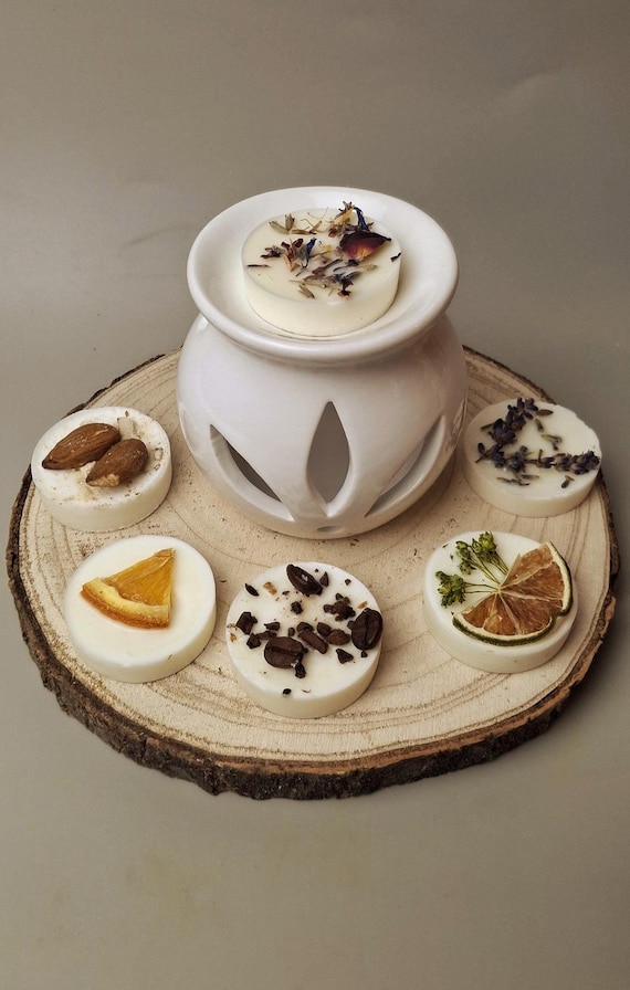 Raumduft, Duftlampe mit Melts, Handmade, Aromatherapie, Sojawachsmelts, Wachstaler mit Duftlampe, Geschenke Set für die Freundin,Weihnachten