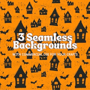 Haunted House Seamless Pattern |Halloween Seamless Pattern | Digital Download | Instant Download for Tumblers | Haunted House Digital Paper