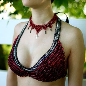 Chainmail Bikini Top - Swim Safe and Custom Fit in Your Choice of Shiny Colors