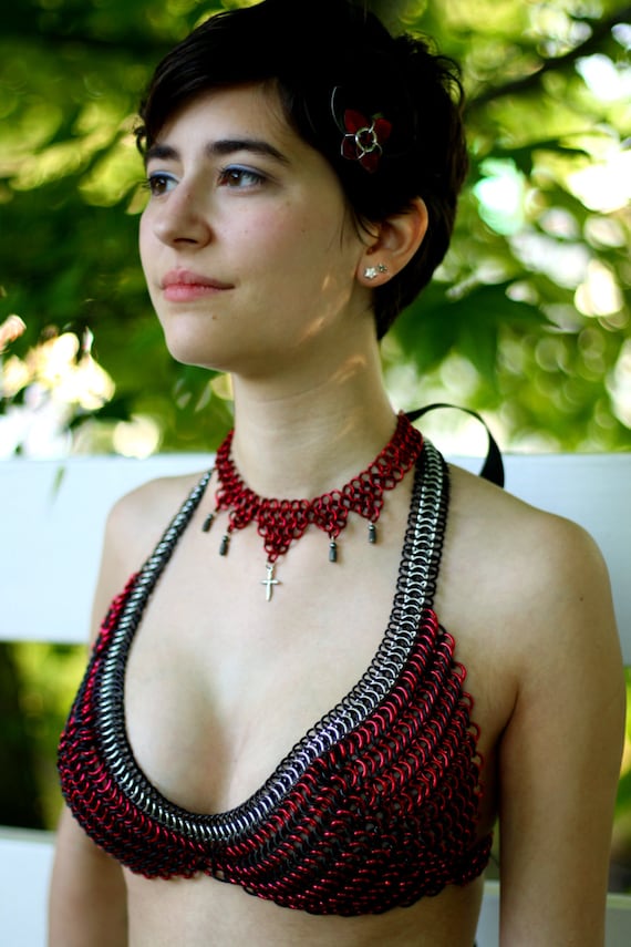 Chainmail Bikini Top Swim Safe and Custom Fit in Your Choice of Shiny  Colors 