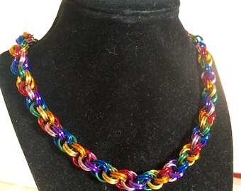 Rainbow Double Spiral Necklace