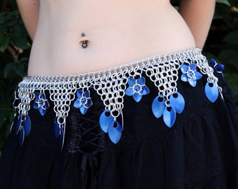 Flower Drop Chainmail Belt Chainmaille Gypsy Bellydance