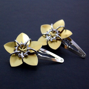 Steampunk Scale Flower Hair Barrette image 4