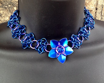 Chainmail Lace Flower Choker